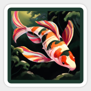 Candy Striped Koi Fish Sticker